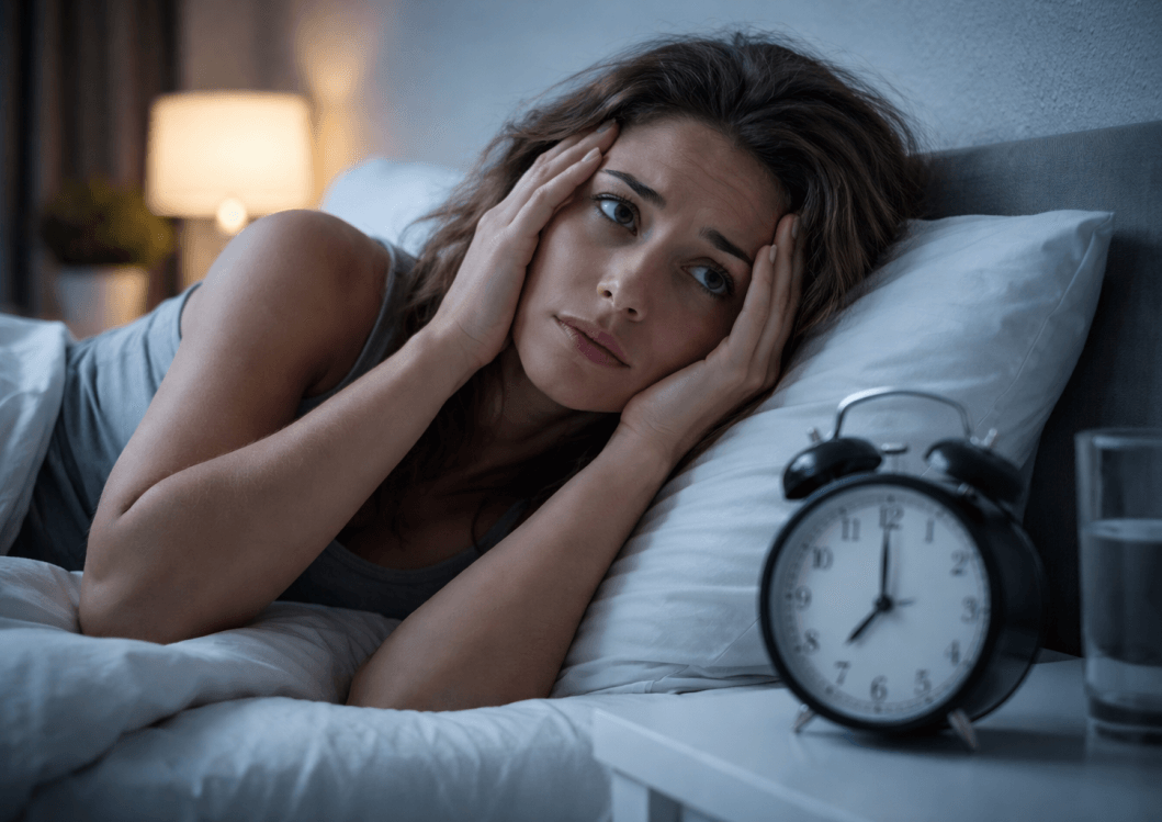 Stres a nespavost – žena nemůže usnout v noci, USNU